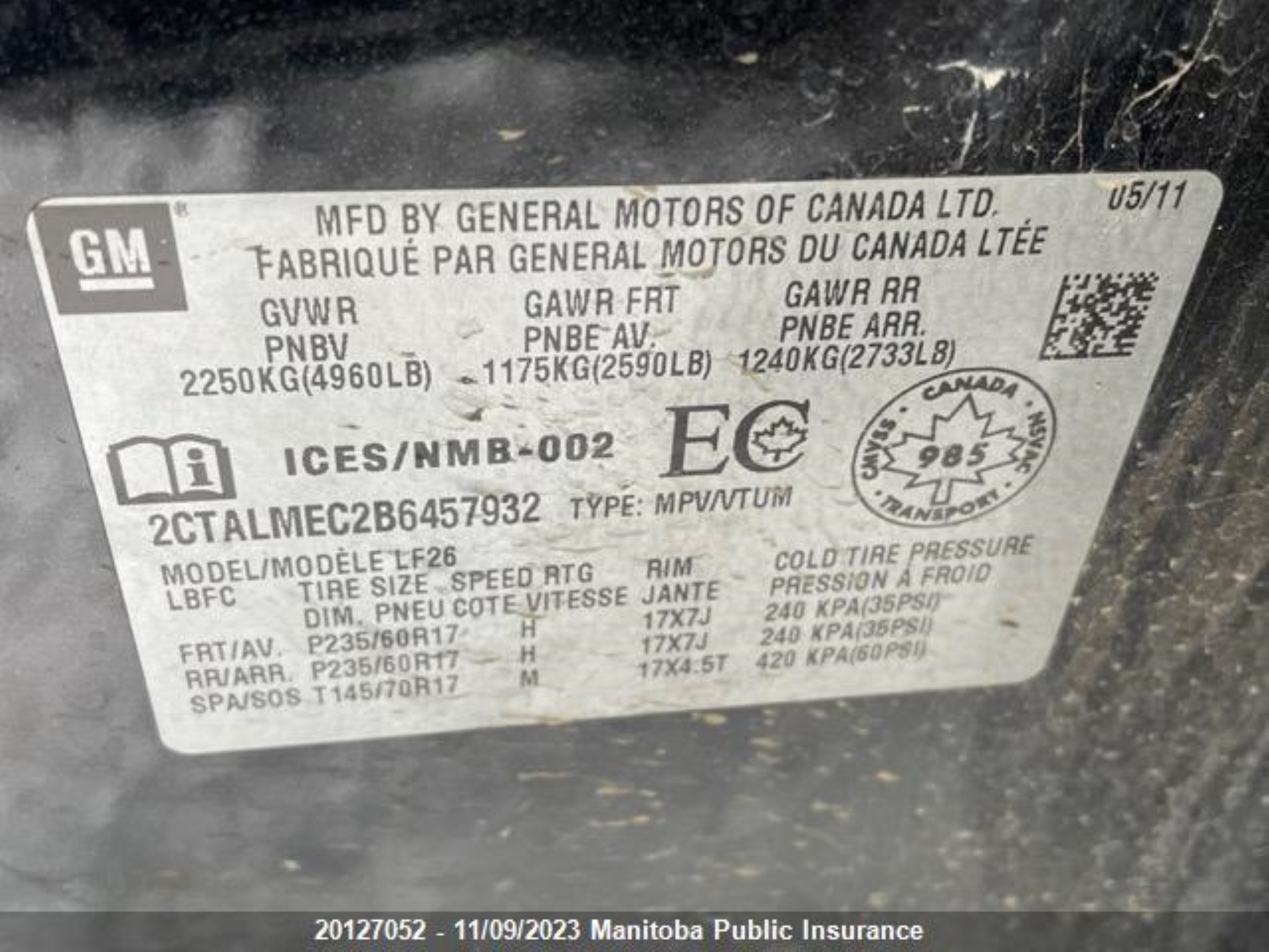 Photo 8 VIN: 2CTALMEC2B6457932 - GMC TERRAIN 