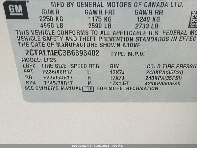 Photo 8 VIN: 2CTALMEC3B6393402 - GMC TERRAIN 