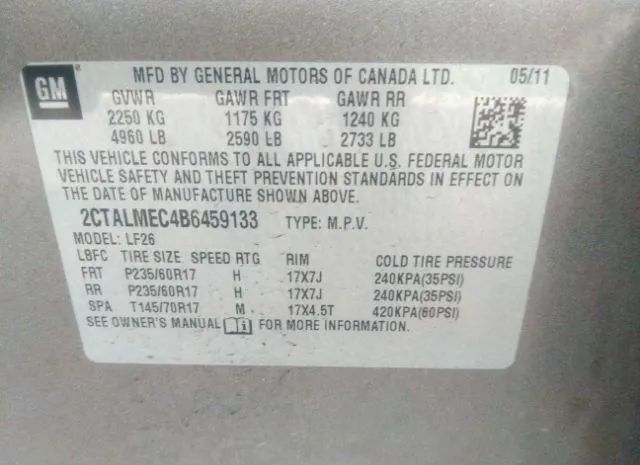 Photo 8 VIN: 2CTALMEC4B6459133 - GMC TERRAIN 