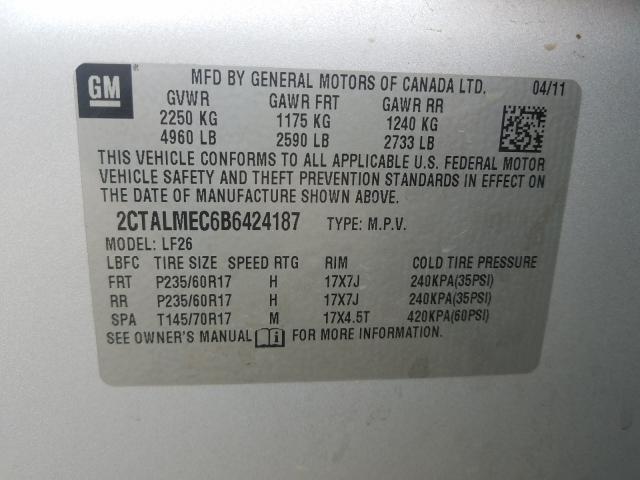 Photo 9 VIN: 2CTALMEC6B6424187 - GMC TERRAIN SL 