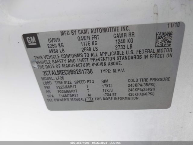 Photo 8 VIN: 2CTALMEC8B6291738 - GMC TERRAIN 