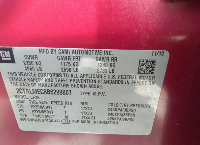 Photo 8 VIN: 2CTALMEC8B6299807 - GMC TERRAIN 