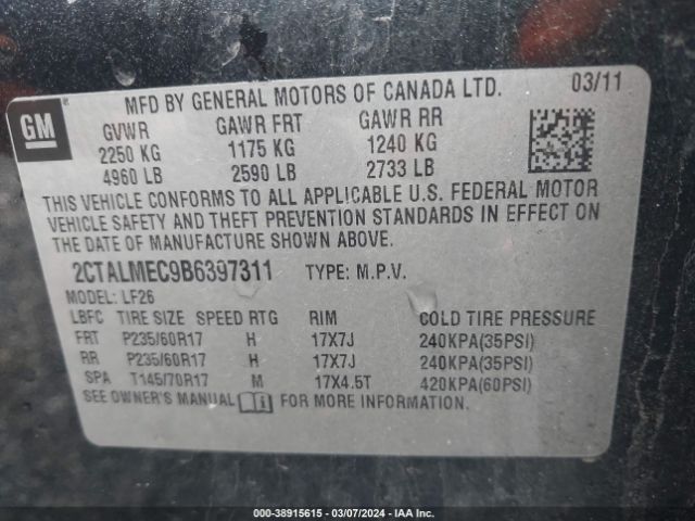 Photo 8 VIN: 2CTALMEC9B6397311 - GMC TERRAIN 