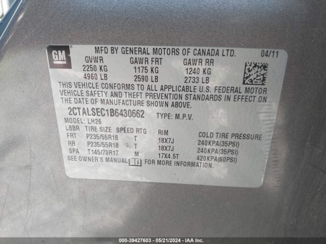 Photo 8 VIN: 2CTALSEC1B6430662 - GMC TERRAIN 