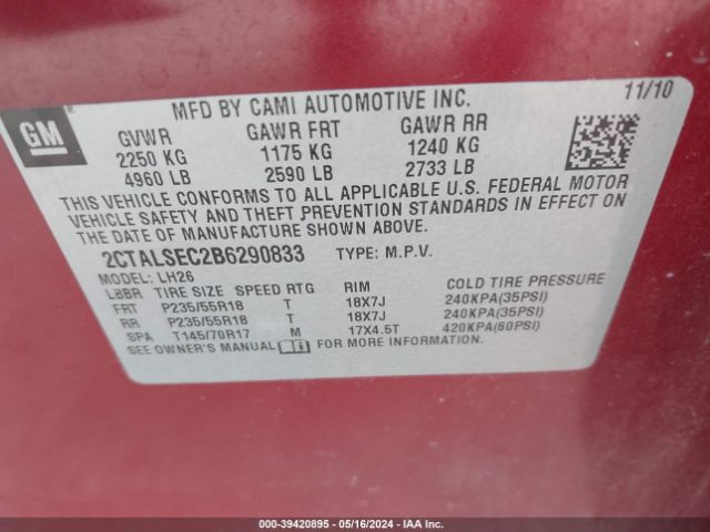 Photo 8 VIN: 2CTALSEC2B6290833 - GMC TERRAIN 