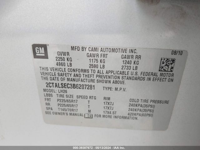 Photo 8 VIN: 2CTALSEC3B6207281 - GMC TERRAIN 