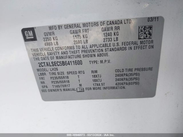 Photo 8 VIN: 2CTALSEC5B6411600 - GMC TERRAIN 