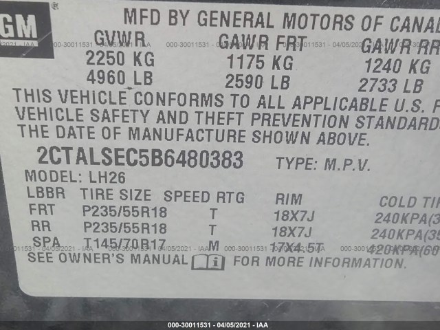 Photo 8 VIN: 2CTALSEC5B6480383 - GMC TERRAIN 