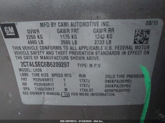 Photo 8 VIN: 2CTALSEC6B6209297 - GMC TERRAIN 