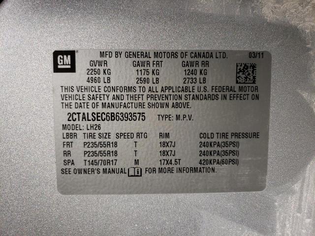 Photo 9 VIN: 2CTALSEC6B6393575 - GMC TERRAIN SL 