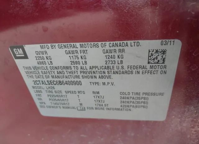 Photo 8 VIN: 2CTALSEC6B6400900 - GMC TERRAIN 