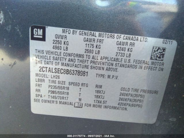 Photo 8 VIN: 2CTALSEC8B6378981 - GMC TERRAIN 