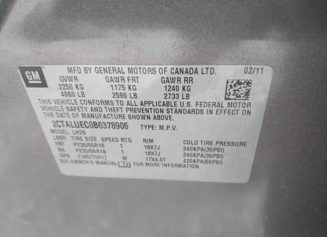 Photo 8 VIN: 2CTALUEC0B6378906 - GMC TERRAIN 