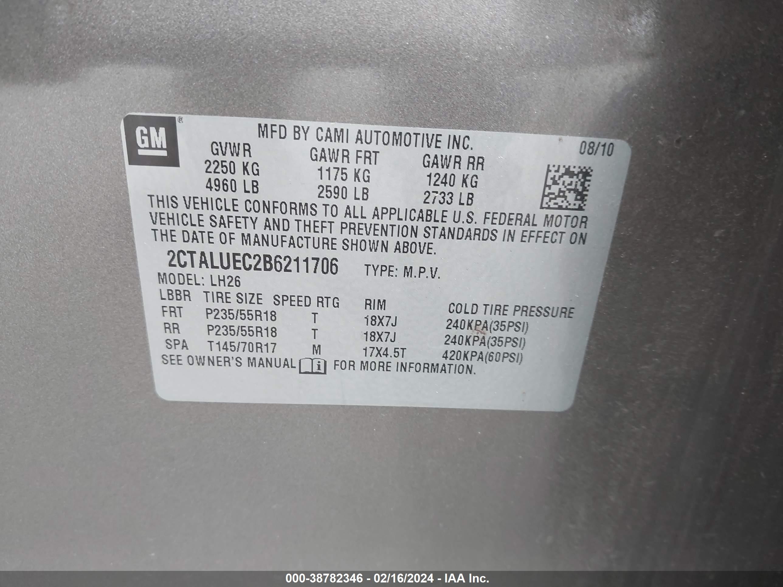 Photo 8 VIN: 2CTALUEC2B6211706 - GMC TERRAIN 