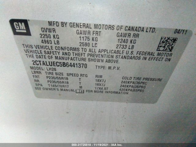 Photo 8 VIN: 2CTALUEC5B6441370 - GMC TERRAIN 