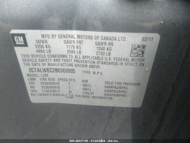 Photo 8 VIN: 2CTALWEC2B6360905 - GMC TERRAIN 