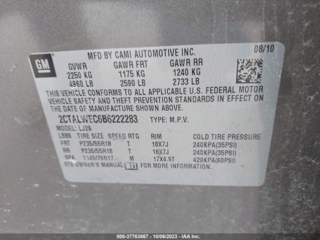 Photo 8 VIN: 2CTALWEC6B6222283 - GMC TERRAIN 