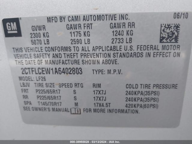 Photo 8 VIN: 2CTFLCEW1A6402803 - GMC TERRAIN 