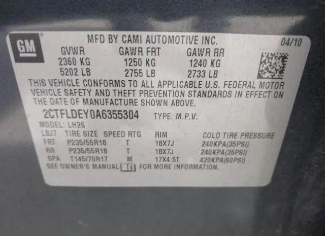 Photo 8 VIN: 2CTFLDEY0A6355304 - GMC TERRAIN 