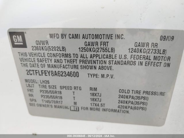 Photo 8 VIN: 2CTFLFEY8A6234600 - GMC TERRAIN 