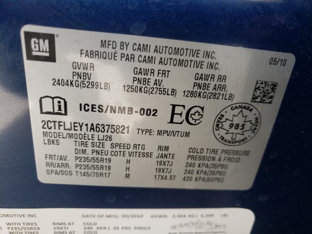 Photo 9 VIN: 2CTFLJEY1A6375821 - GMC TERRAIN SL 