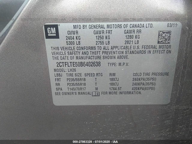 Photo 8 VIN: 2CTFLTE50B6402638 - GMC TERRAIN 