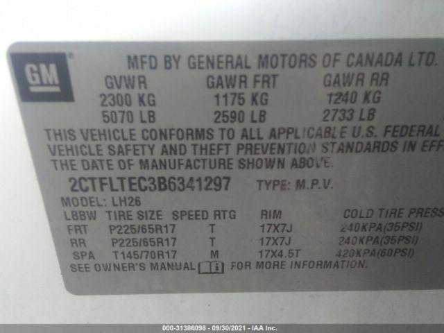 Photo 8 VIN: 2CTFLTEC3B6341297 - GMC TERRAIN 