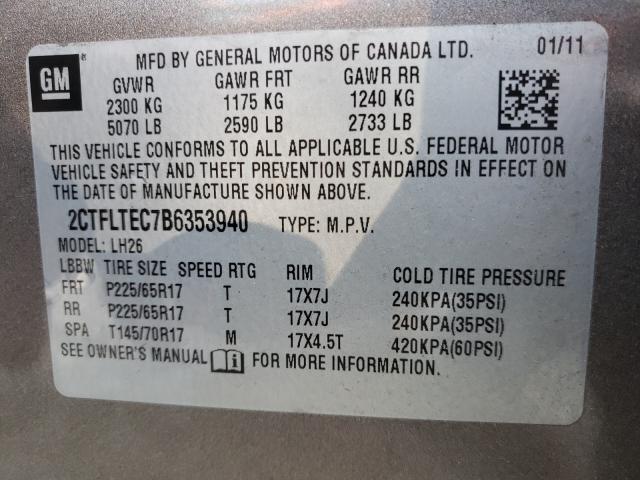 Photo 9 VIN: 2CTFLTEC7B6353940 - GMC TERRAIN SL 