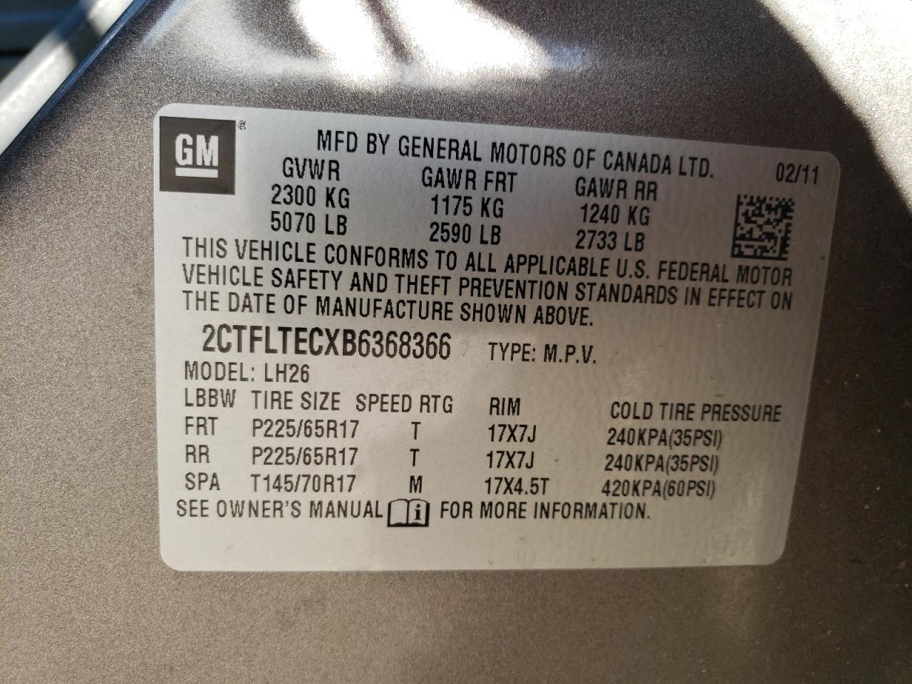 Photo 12 VIN: 2CTFLTECXB6368366 - GMC TERRAIN 