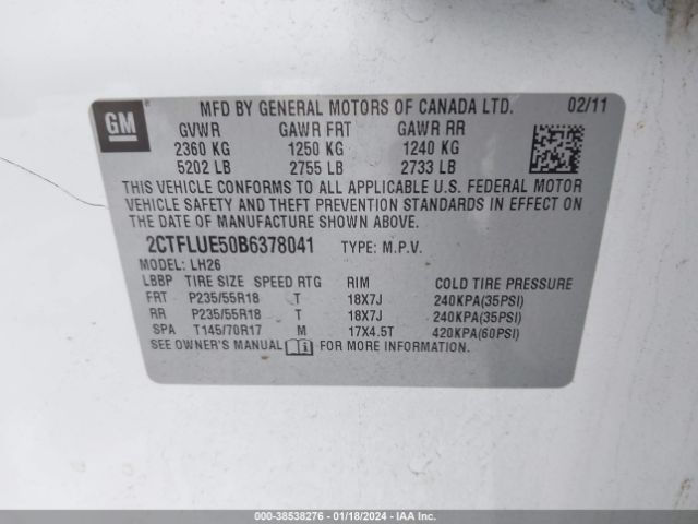 Photo 8 VIN: 2CTFLUE50B6378041 - GMC TERRAIN 