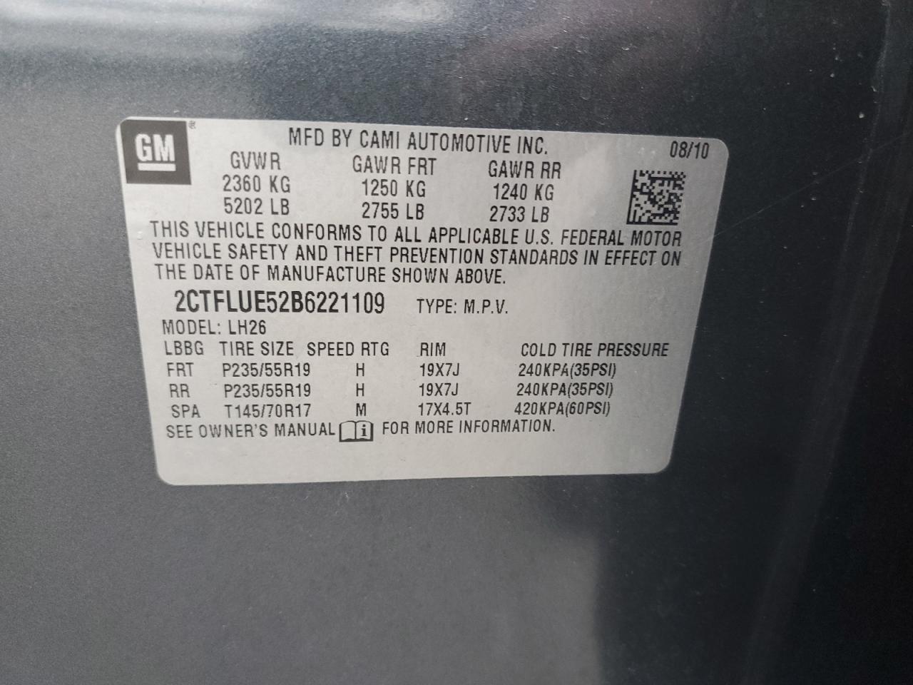 Photo 12 VIN: 2CTFLUE52B6221109 - GMC TERRAIN 