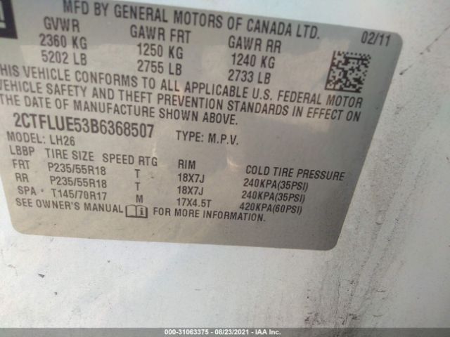 Photo 8 VIN: 2CTFLUE53B6368507 - GMC TERRAIN 