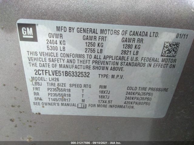 Photo 8 VIN: 2CTFLVE51B6332532 - GMC TERRAIN 