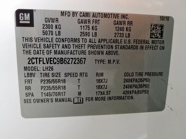 Photo 9 VIN: 2CTFLVEC9B6272367 - GMC TERRAIN SL 