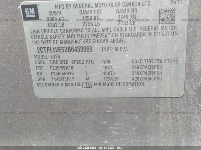 Photo 8 VIN: 2CTFLWE53B6438969 - GMC TERRAIN 