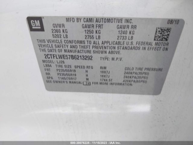 Photo 8 VIN: 2CTFLWE57B6213292 - GMC TERRAIN 