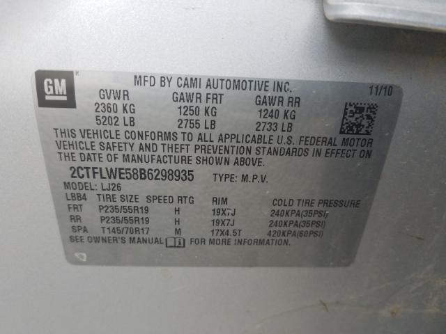 Photo 9 VIN: 2CTFLWE58B6298935 - GMC TERRAIN SL 