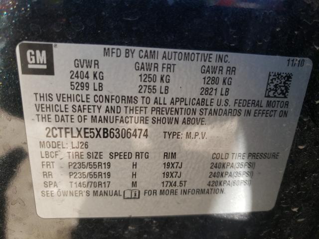 Photo 9 VIN: 2CTFLXE5XB6306474 - GMC TERRAIN SL 