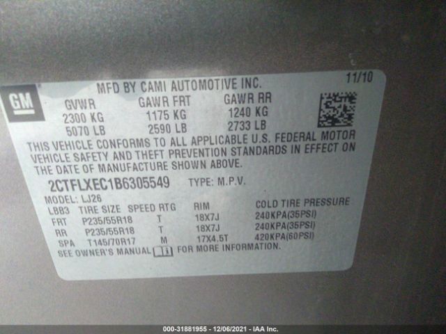 Photo 8 VIN: 2CTFLXEC1B6305549 - GMC TERRAIN 