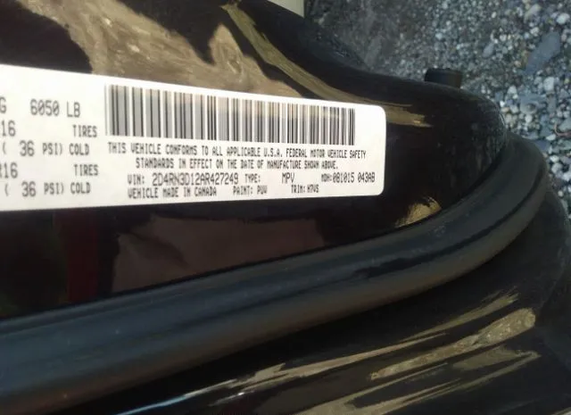 Photo 8 VIN: 2D4RN3D12AR427249 - DODGE GRAND CARAVAN 