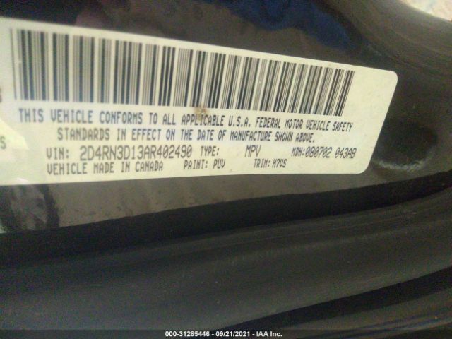 Photo 8 VIN: 2D4RN3D13AR402490 - DODGE GRAND CARAVAN 