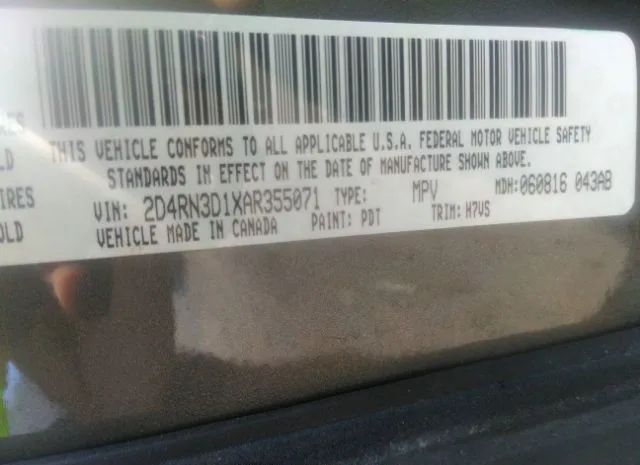 Photo 8 VIN: 2D4RN3D1XAR355071 - DODGE GRAND CARAVAN 