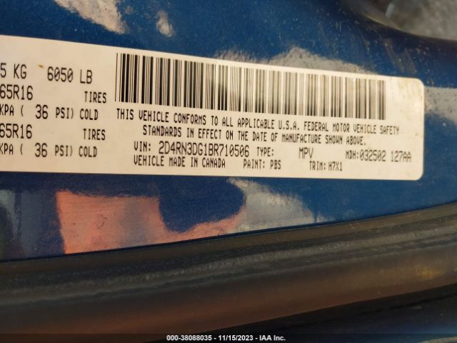 Photo 8 VIN: 2D4RN3DG1BR710506 - DODGE GRAND CARAVAN 