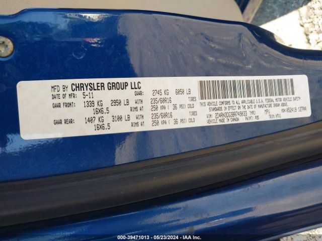 Photo 8 VIN: 2D4RN3DG3BR749033 - DODGE GRAND CARAVAN 