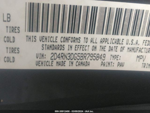 Photo 8 VIN: 2D4RN3DG5BR795849 - DODGE GRAND CARAVAN 