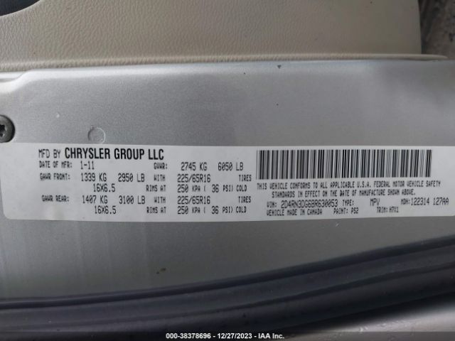 Photo 8 VIN: 2D4RN3DG6BR630053 - DODGE GRAND CARAVAN 