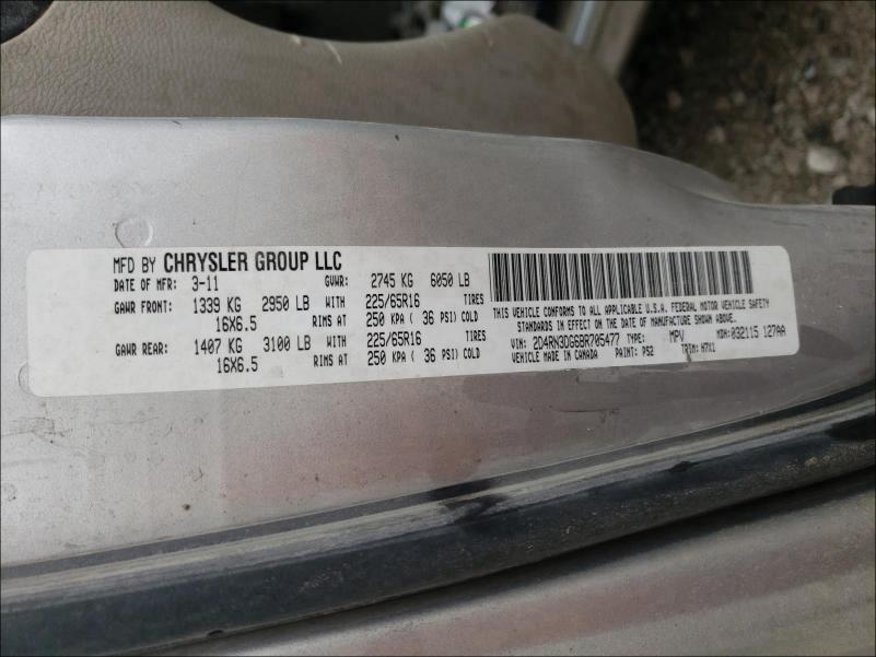 Photo 9 VIN: 2D4RN3DG6BR705477 - DODGE GRAND CARA 