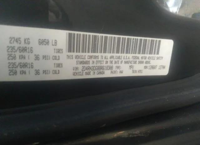 Photo 8 VIN: 2D4RN3DG8BR618308 - DODGE GRAND CARAVAN 