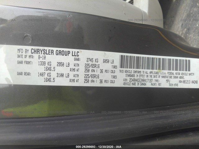 Photo 8 VIN: 2D4RN4DE2AR417197 - DODGE GRAND CARAVAN 