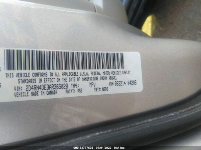 Photo 8 VIN: 2D4RN4DE3AR365028 - DODGE GRAND CARAVAN 